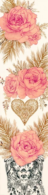 Free flower bookmark featuring roses on a white background